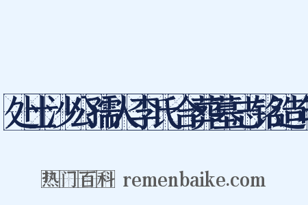 处士沙公孺人李氏合葬墓志铭造句是什么意思的图片